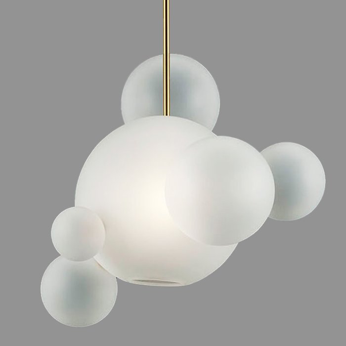 Подвесной светильник GIOPATO & COOMBES BOLLE BLS LAMP white glass 6 Золотой Белый в Санкт-петербурге | Loft Concept 