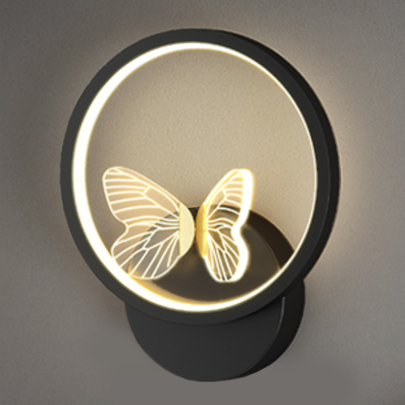 Бра Butterfly Black Circle Wall Lamp Прозрачный Черный в Санкт-петербурге | Loft Concept 