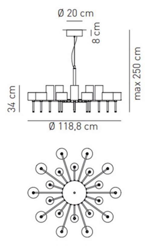 Люстра AXO Light Spillray lamps 20 в Санкт-петербурге