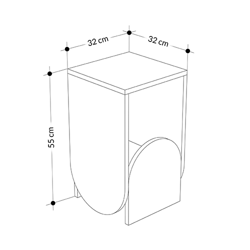 Стол приставной с овальными элементами бело-бежевого цвета NUN SIDE TABLE WHITE LIGHT MOCHA в Санкт-петербурге