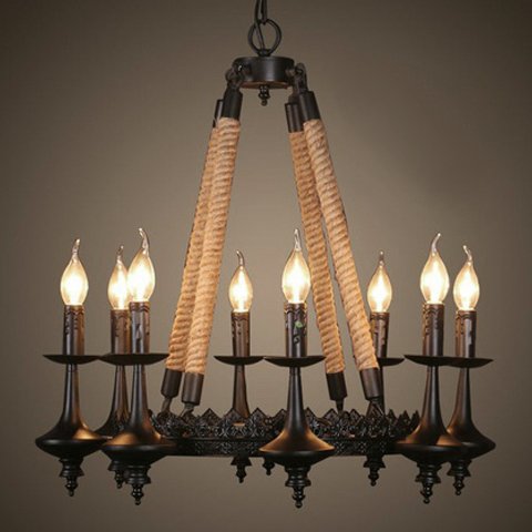 Люстра 8-Light Rustic Chandelier Черный в Санкт-петербурге | Loft Concept 