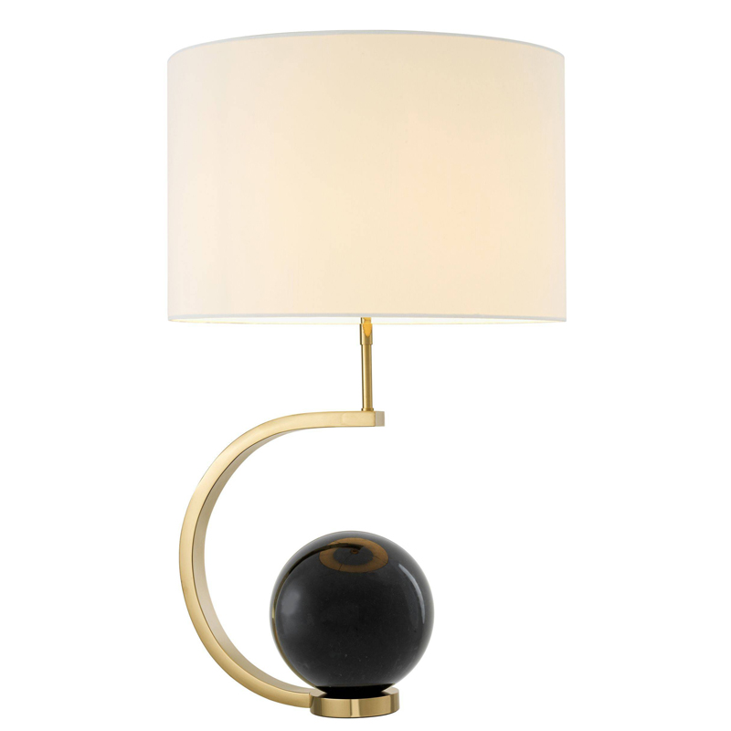 Настольная лампа Eichholtz Table Lamp Luigi Black marble Белый Глянцевое золото Черный Мрамор Nero в Санкт-петербурге | Loft Concept 