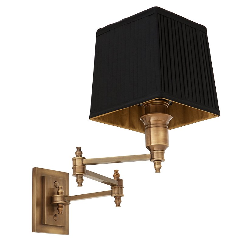 Бра Wall Lamp Lexington Swing Brass+Black Латунь Античная полированная Черный в Санкт-петербурге | Loft Concept 