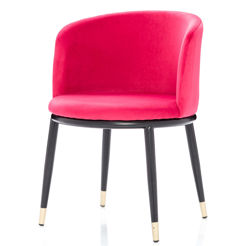 Стул Dining Chair Foucault Crimson Малиновый (Crimson) Черный Золотой в Санкт-петербурге | Loft Concept 