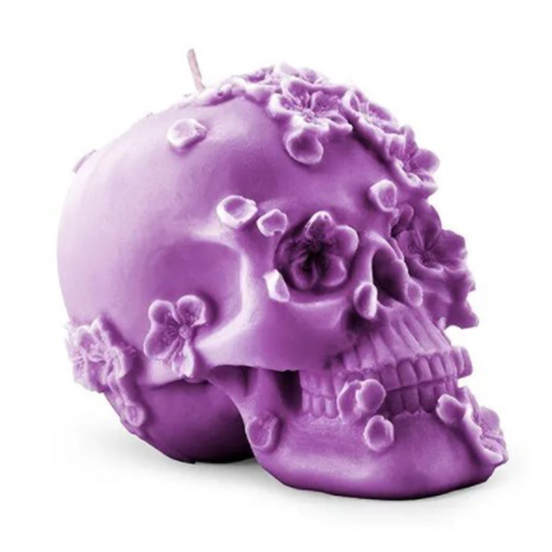 Свеча Purple Flowers Skull Пурпурный в Санкт-петербурге | Loft Concept 