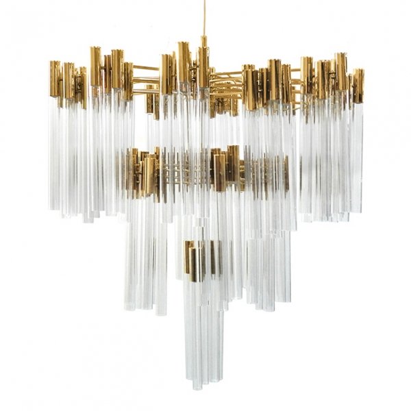 Люстра Contemporary chandelier crystal brass Глянцевое золото Прозрачное Стекло в Санкт-петербурге | Loft Concept 