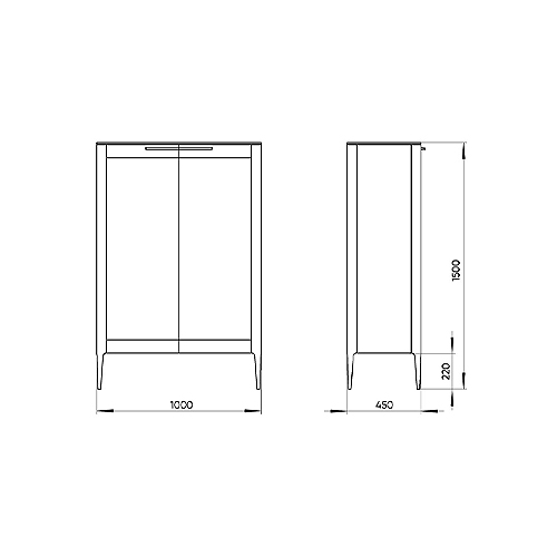 Витрина белая с 2-мя стеклянными дверцами и 3-мя полками Type  в Санкт-петербурге