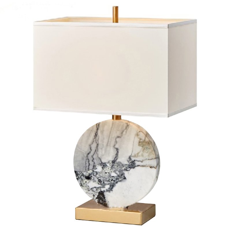 Настольная лампа Lua Grande Table Lamp gray marble Белый Серый Латунь в Санкт-петербурге | Loft Concept 