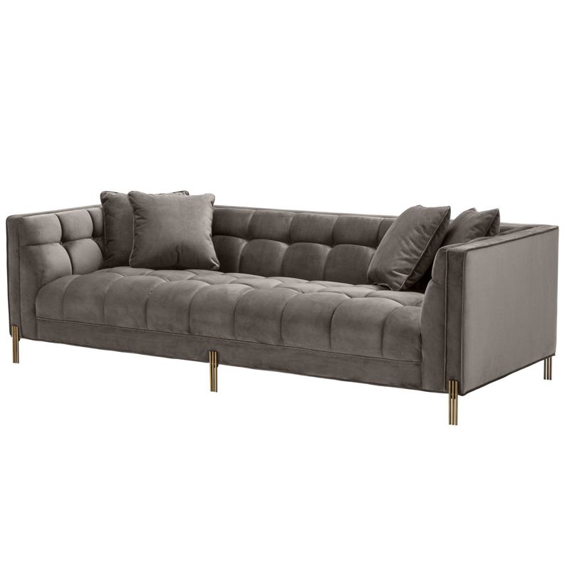 Диван Eichholtz Sofa Sienna grey Серый Матовая латунь в Санкт-петербурге | Loft Concept 