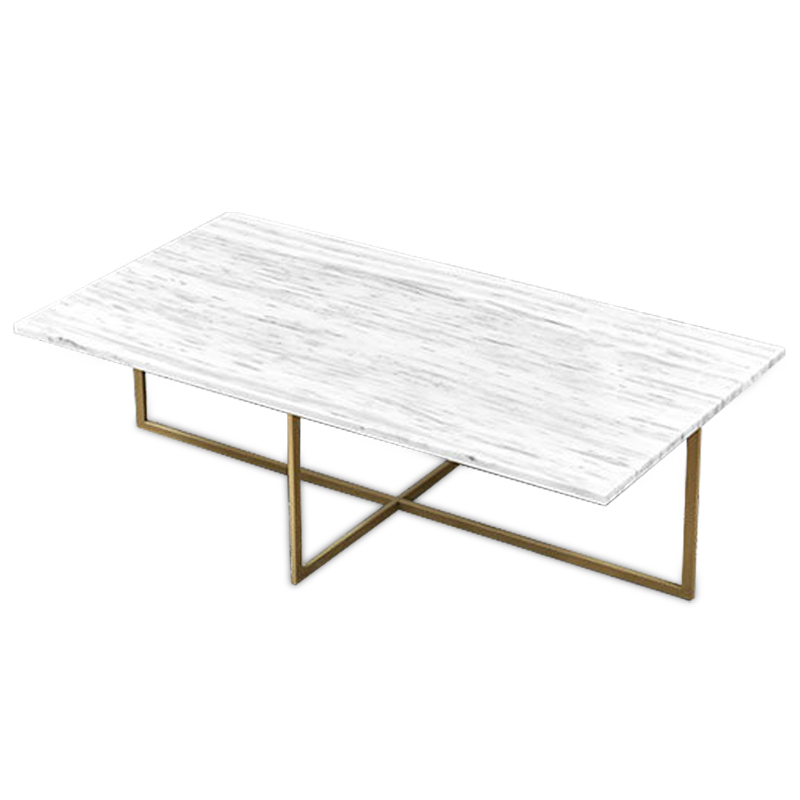 Кофейный стол Monson Coffee Table Белый Золотой в Санкт-петербурге | Loft Concept 