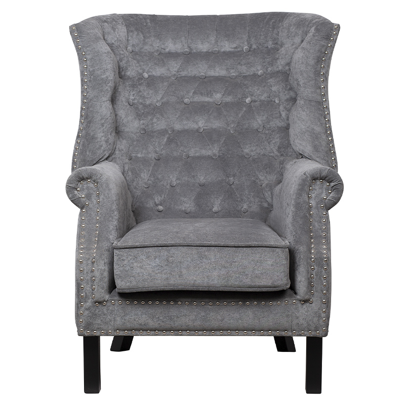 Кресло Charlie Armchair grey velour Серый в Санкт-петербурге | Loft Concept 