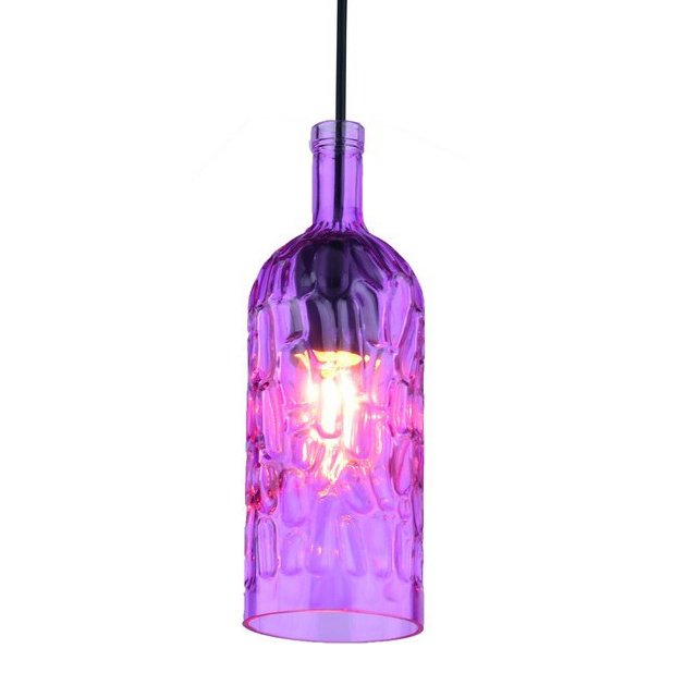 Подвесной светильник Geometry Glass Purpur Bottle Pendant Сиреневый в Санкт-петербурге | Loft Concept 