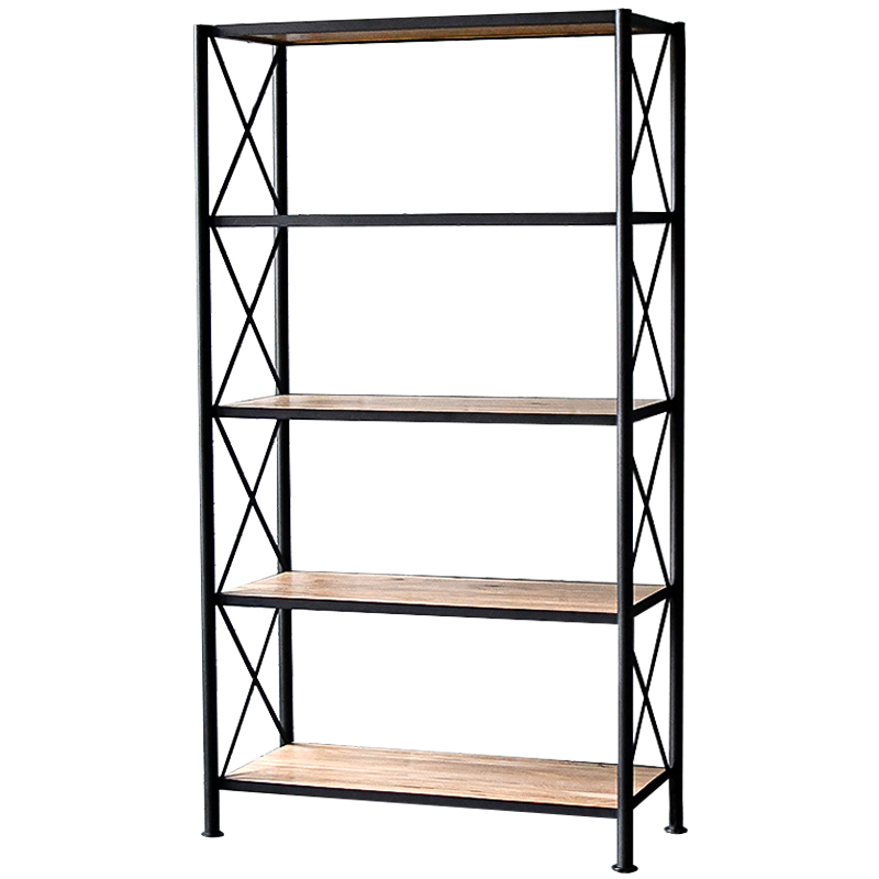 Стеллаж Buckley Industrial Metal Rust Rack Черный Древесина в Санкт-петербурге | Loft Concept 