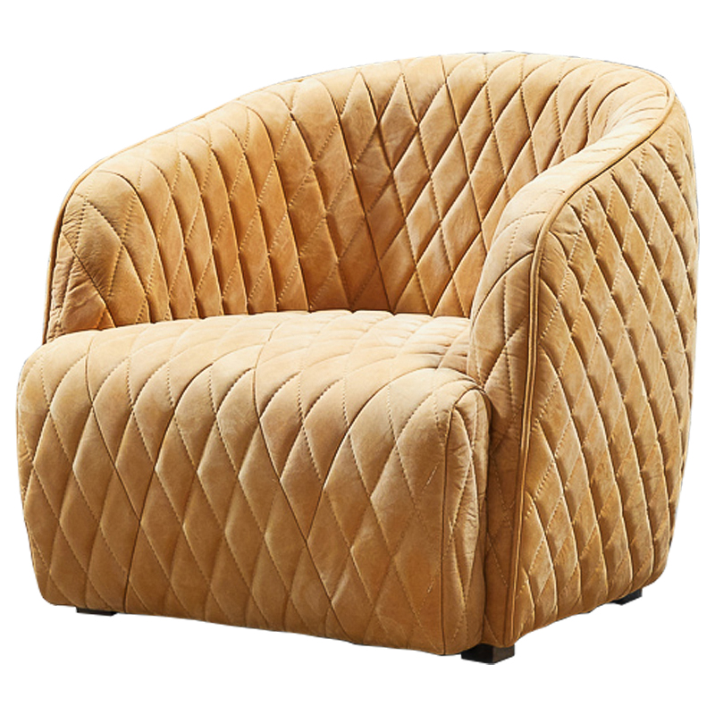 Кресло Rhombuses Upholstery Armchair Milk Caramel Карамель Коричневый в Санкт-петербурге | Loft Concept 