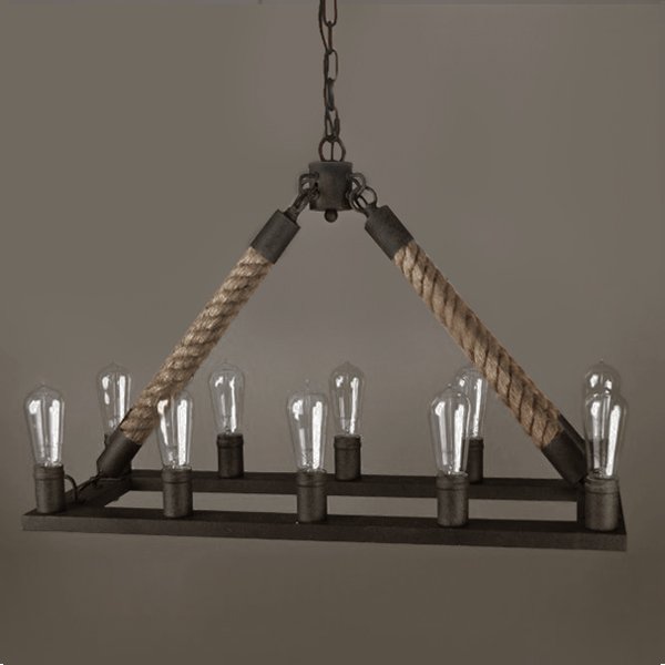 Люстра Square Mini 10 Loft Rope Light Коричневый в Санкт-петербурге | Loft Concept 