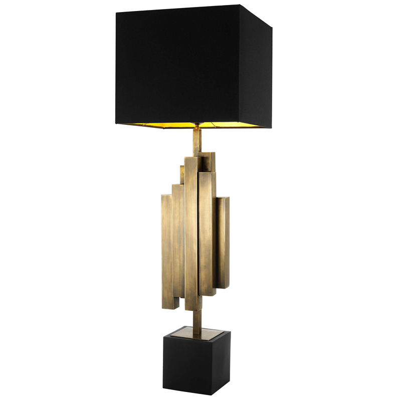 Настольная лампа Eichholtz Table Lamp Beau Rivage Черный Винтажная латунь в Санкт-петербурге | Loft Concept 