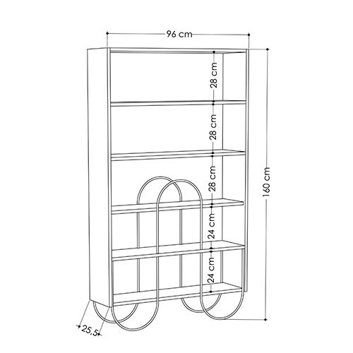 Стеллаж прямой белый с 5-ю открытыми полками NORFOLK BOOKCASE WHITE в Санкт-петербурге