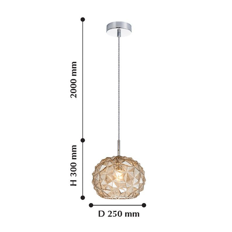 Подвесной светильник коньячного цвета Geometry Glass в Санкт-петербурге