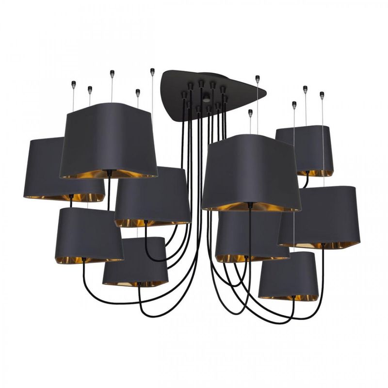 Люстра Designheure Lighting Black Grand Nuage10 плафонов Черный Золотой в Санкт-петербурге | Loft Concept 