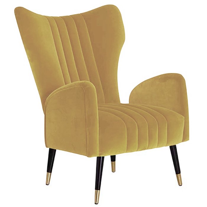 Кресло plant-collections Drummond Armchairs Gold Velvet Желтый в Санкт-петербурге | Loft Concept 