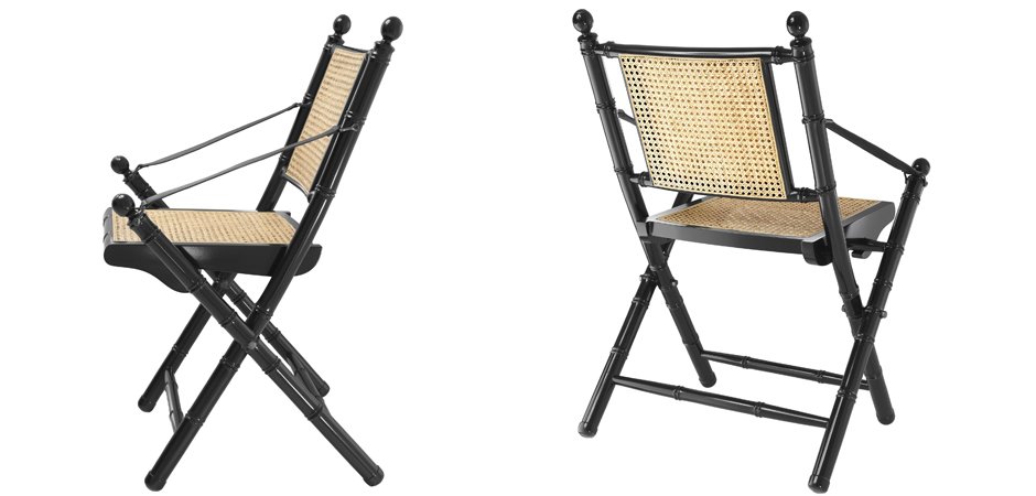 Стул Eichholtz Folding Chair Bolsena Black - фото №1