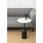 Кофейный столик с белой мраморной столешницей на черном основании Tall Coffee Black and White Table варинант исполнения - 2 | Loft Concept в Санкт-петербурге