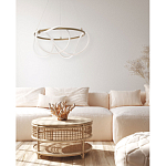 Люстра подвесная круглая золотого цвета с белыми изогнутыми световыми линиями Luke Lampco Tracer Lamp варинант исполнения - 13 | Loft Concept в Санкт-петербурге