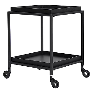 Тумба чёрная на колёсах Cabinet on Wheels