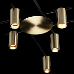 Потолочный светильник с 8-ю цилиндрическими плафонами цвета латунь TRIBES CHANDELIER варинант исполнения - 4 | Loft Concept в Санкт-петербурге