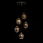 Люстра с 5-ю плафонами серого цвета Smoked Prism варинант исполнения - 3 | Loft Concept в Санкт-петербурге