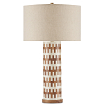 Настольная лампа с узором вдоль колоннообразного основания Brick Surface варинант исполнения - 3 | Loft Concept в Санкт-петербурге