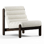 Кресло с деревянным каркасом и обивкой из белой ткани букле Medieval Furniture варинант исполнения - 2 | Loft Concept в Санкт-петербурге