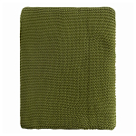 Плед из хлопка жемчужной вязки оливкового цвета Waffle Comfort варинант исполнения - 4 | Loft Concept в Санкт-петербурге