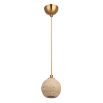 Подвесной светильник с шарообразным плафоном из травертина Shaw Marble Lighting варинант исполнения - 1 | Loft Concept в Санкт-петербурге