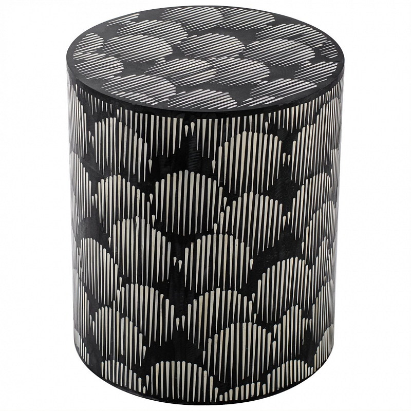 Табурет Black&white Indian Bone Inlay stool Черно-белый в Санкт-петербурге | Loft Concept 