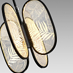 Люстра с гравировкой на акриловых плафонах Gravyura Black D 33 см варинант исполнения - 3 | Loft Concept в Санкт-петербурге