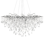 Люстра подвесная с прозрачными стеклянными подвесками в форме капель Диаметр 100 см Droplet Chandelier варинант исполнения - 16 | Loft Concept в Санкт-петербурге