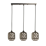 Люстра с тремя плафонами из серого граненого стекла Smoked Prism варинант исполнения - 2 | Loft Concept в Санкт-петербурге