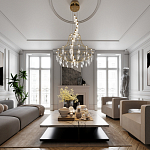 Люстра подвесная из металла с хрустальными прозрачными подвесками Quasar 81 варинант исполнения - 6 | Loft Concept в Санкт-петербурге