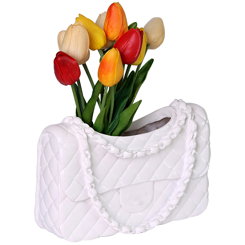 Кашпо в виде сумки Bag Vase White Белый в Санкт-петербурге | Loft Concept 