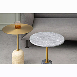 Кофейный столик круглый из мрамора серый Reliable Foundation варинант исполнения - 1 | Loft Concept в Санкт-петербурге