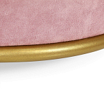 Банкетка круглая пыльно-розовый велюр на 4-х металлических ножках золотого цвета SANJAY варинант исполнения - 3 | Loft Concept в Санкт-петербурге