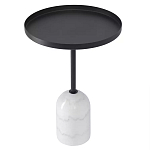 Кофейный столик с круглой чёрной столешницей и мраморным основанием Exquisite Practicality варинант исполнения - 1 | Loft Concept в Санкт-петербурге