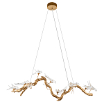 Люстра подвесная линейная с прозрачными стеклянными птичками на ветвях Serip Voa варинант исполнения - 2 | Loft Concept в Санкт-петербурге