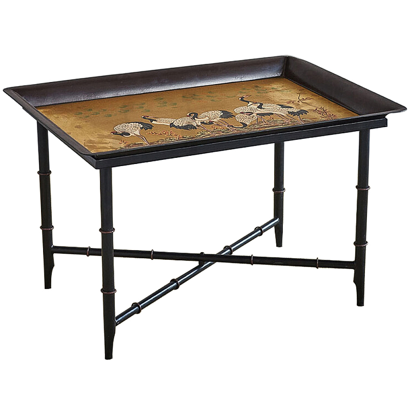 Кофейный стол в стиле Шинуазри Cranes Chinoiserie Collection Coffee Table Черный Золотой Мульти в Санкт-петербурге | Loft Concept 