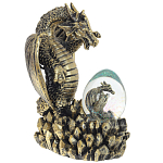 Декоративная статуэтка Дракон и стеклянное яйцо Dragon and Glass Egg Gold Black варинант исполнения - 1 | Loft Concept в Санкт-петербурге