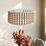 Люстра в форме цилиндра с вставками из деревянных бусин Wooden Beads варинант исполнения - 6 | Loft Concept в Санкт-петербурге