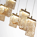 Подвесной светильник линейный с плафонами волнистой формы из фактурного стекла Big Wave варинант исполнения - 10 | Loft Concept в Санкт-петербурге