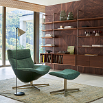 Кресло вращающееся с подставкой для ног зеленое Verdante варинант исполнения - 5 | Loft Concept в Санкт-петербурге