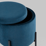 Синий пуф на черных ножках SANJAY варинант исполнения - 3 | Loft Concept в Санкт-петербурге